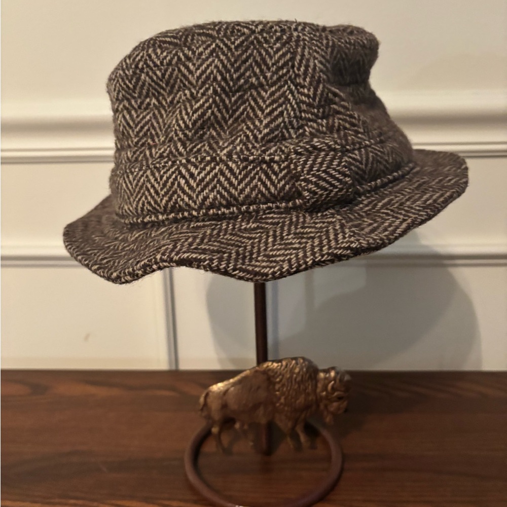Herringbone Patterned Bucket Hat - image 1